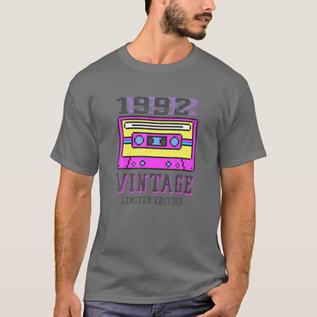 Vintage 30års födelsedag Tee Retro 1992 Edition-fa (Framsida)