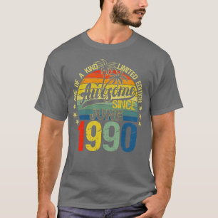Vintage 32 år gammal juni 1990 Dekoration 32:a års T Shirt