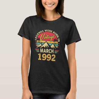 Vintage 33th Birthday Legends Were Born In March 1 T Shirt