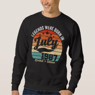 Vintage 35e Födelsedagslegener föddes i juli 19 Lång Ärmad Tröja