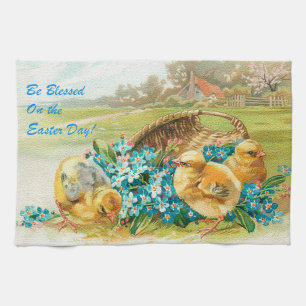 Vintage 3 Chickens Påsk Helgdag Kökshandduk