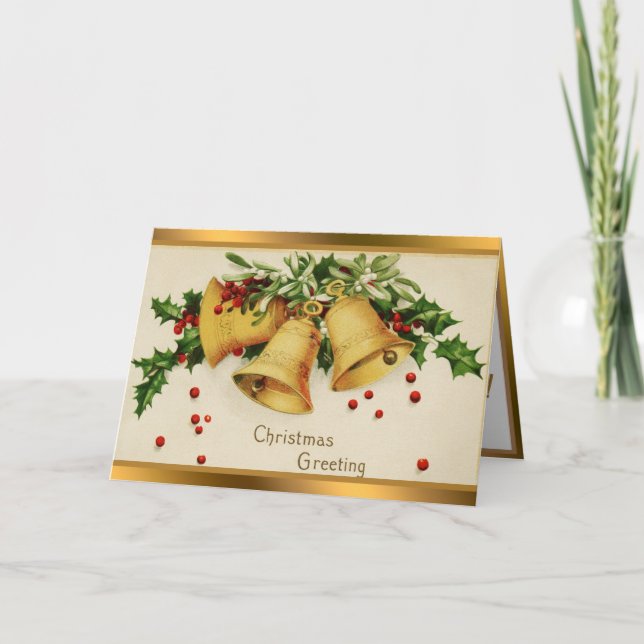 Vintage 3 Klockor och Helgdag Helgkort (Framsida)