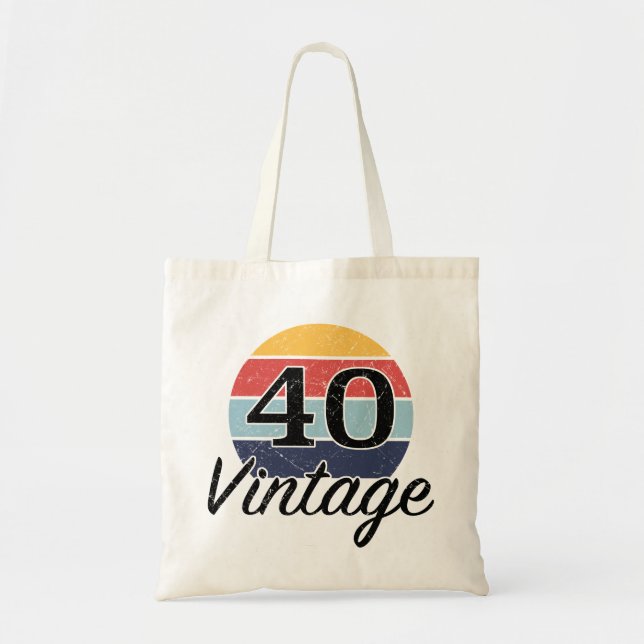Vintage 40:e födelsedagsdagen tygkasse (Framsidan)