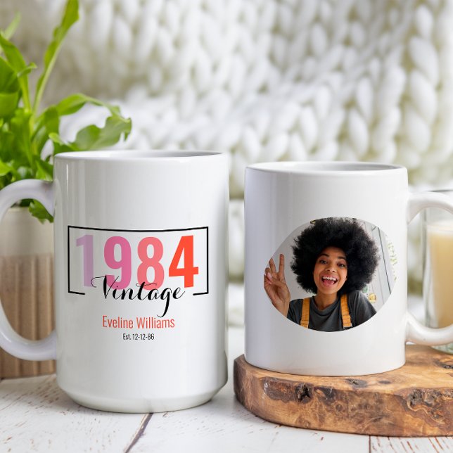 Vintage 40:e födelsedagsfoto kaffemugg (Skapare uppladdad)