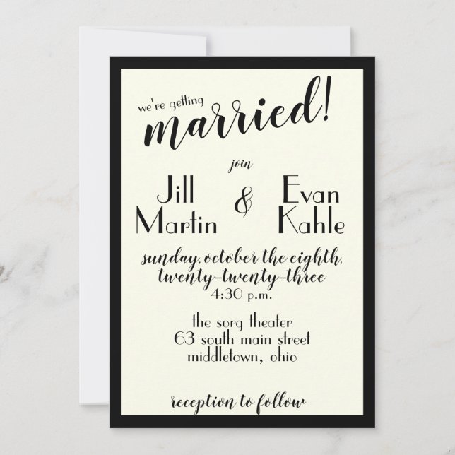 Vintage 40:s filminbjudan inbjudningar (Framsida)