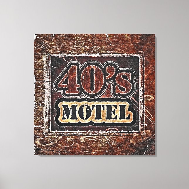 Vintage 40:s motel - arbetsyta canvastryck (Framsida)