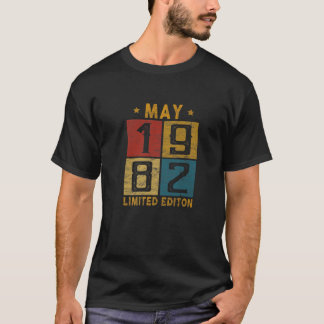Vintage 40Th Birthday May 1982 Born In 1982 40 Yrs T Shirt
