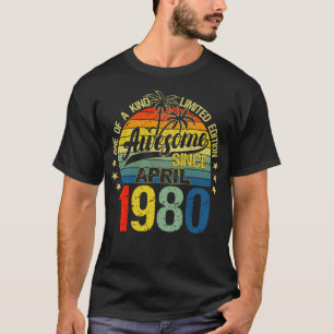 Vintage 42 år gammal april 1980 Dekoration 42:a B T Shirt