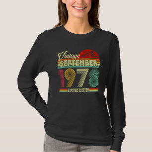 Vintage 44-årsdag Fantastisk Sedan September 1978 T Shirt