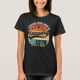 Vintage 45: e födelsedagsljud föddes i januari t shirt