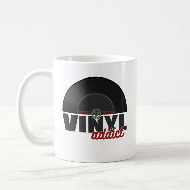 Vintage 45 varv/min Vinylpostkaffe Mugg - Retro Mu (Vänster)