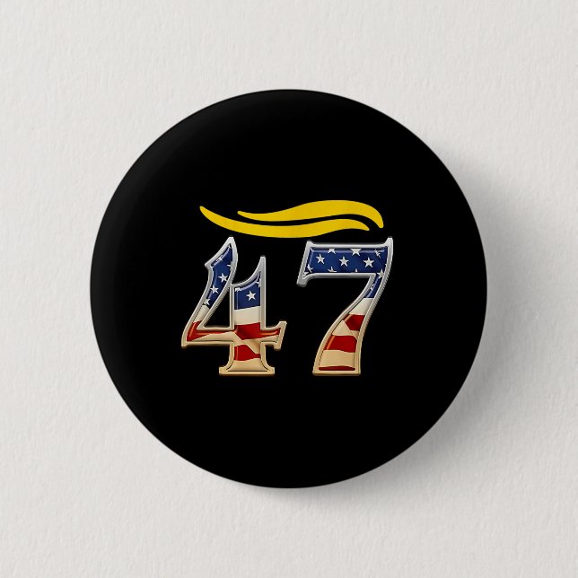 Vintage 47 Trump Hår 6  Knapp (Framsida)