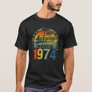 Vintage 48 år gammal mars 1974 Dekoration 48 tim B T Shirt