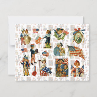 Vintage 4:e juli BBQ Inbjudningar