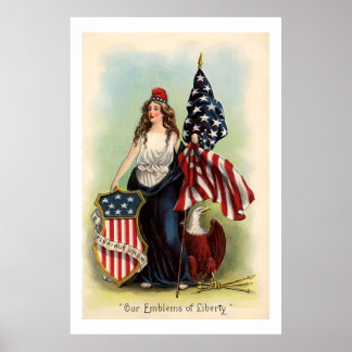 Vintage 4:e juli klassisk Poster