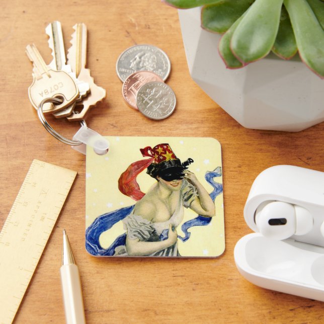 Vintage 4:e juli Patriotic Masquerad Party Nyckelring (Skrivbord)