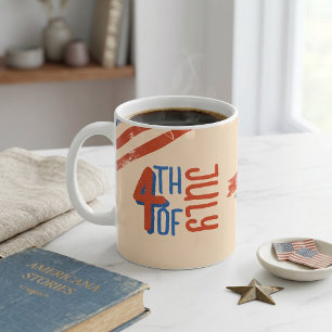 Vintage 4:e juli Patriotiska USA:s självständighet Kaffemugg