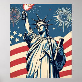 Vintage 4:e juli patriotiskt affisch – De fria