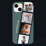 Vintage 4 fotokollage typografi modern grönt<br><div class="desc">filmremsa vintage retro 4 fotokollage typografi modern grönt för enkel snyggt.</div>