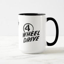 Vintage 4-hjulsdrift däck spår två mugg