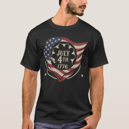 Vintage 4 juli 1776 Flagga Sköld T Shirt