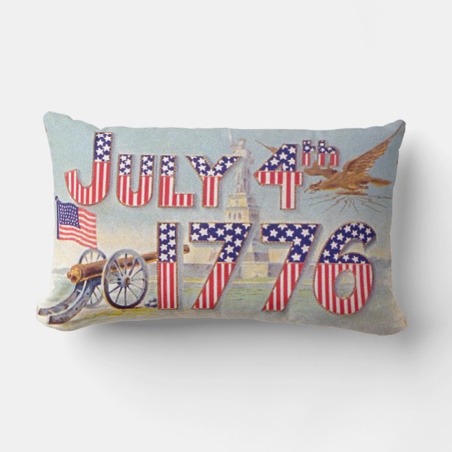 Vintage 4 juli 1776 lumbarkudde (Framsida)