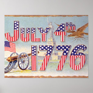 Vintage 4 juli 1776 poster