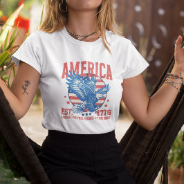 Vintage 4 juli Amerika EST 1776 T Shirt