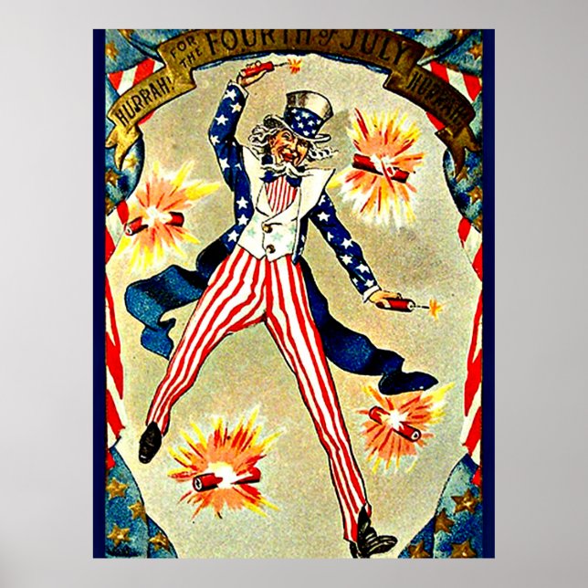 Vintage 4 juli Firande Poster (Framsidan)