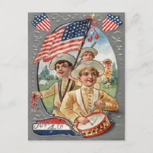 Vintage 4 juli firande vykort
