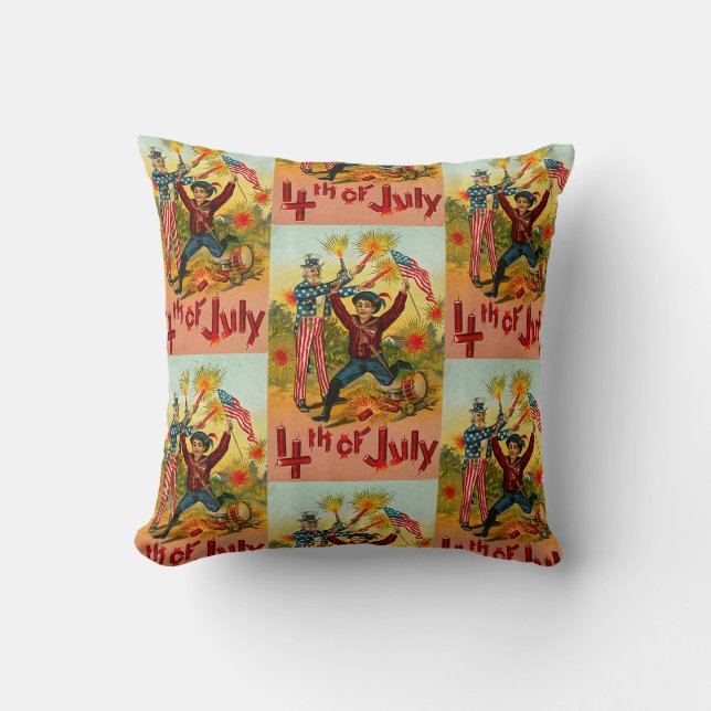 Vintage 4 juli kudde (Framsida)