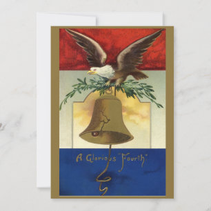 Vintage 4 juli med Eagle och Liberty Bell Kort