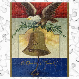 Vintage 4 juli med Eagle och Liberty Bell Pussel