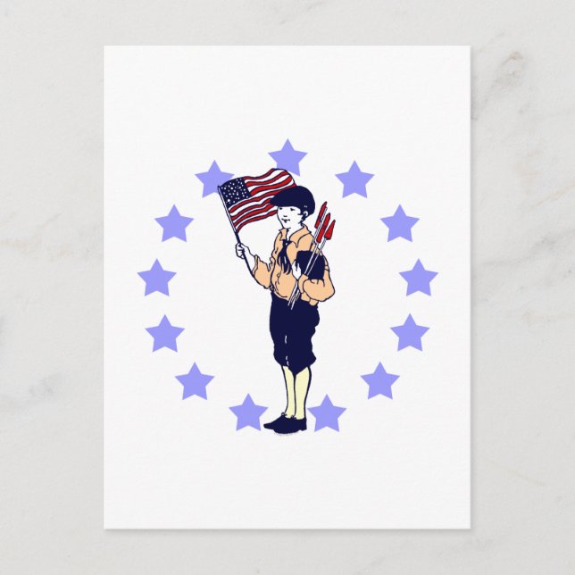 Vintage 4 juli Patriotic Art Vykort (Framsida)