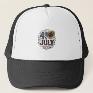 Vintage 4 juli patriotisk solros skjorta Desi Keps