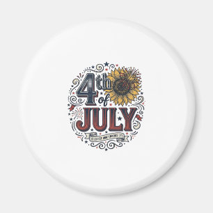Vintage 4 juli patriotisk solros skjorta Desi Magnet