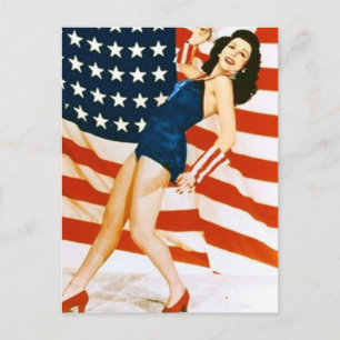 Vintage 4 juli pinup vykort