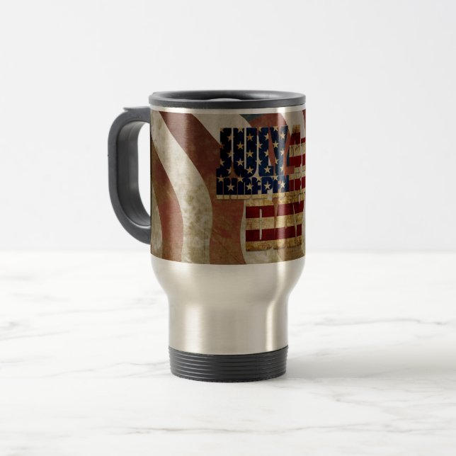 Vintage 4 juli självständighetsdag design resemugg (Framsida vänster)