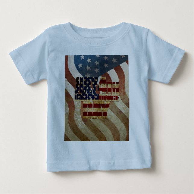 Vintage 4 juli självständighetsdag design t shirt (Framsida)