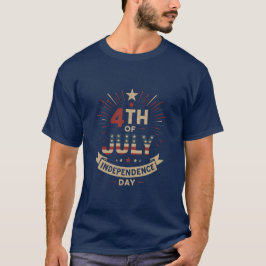 Vintage 4 juli självständighetsdag Retro USA Flagg T Shirt