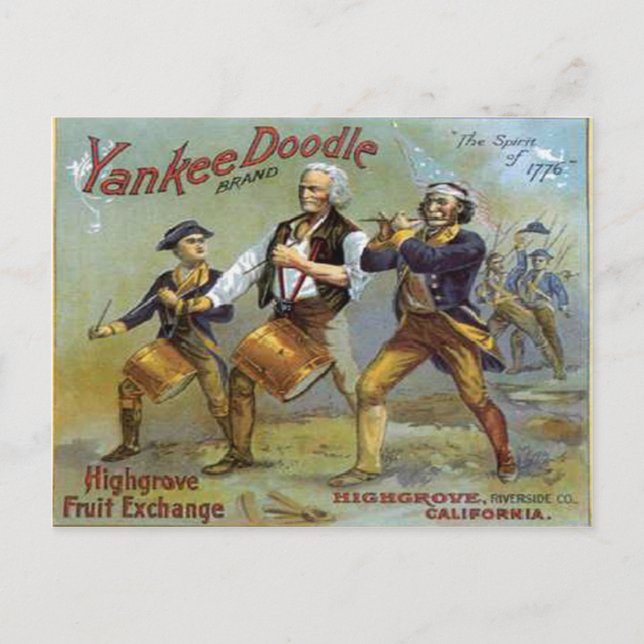 Vintage 4 juli vykort (Framsida)