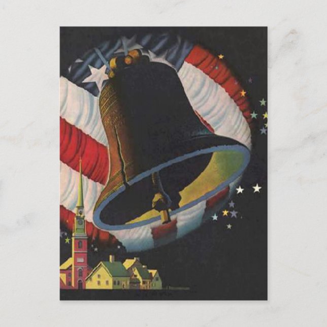 Vintage 4 juli vykort (Framsida)