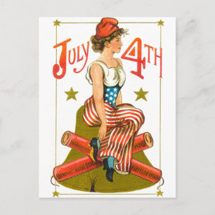 Vintage 4 juli vykort