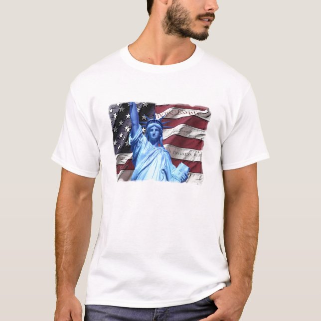 Vintage 4th av den Juli T-tröja Tee (Framsida)