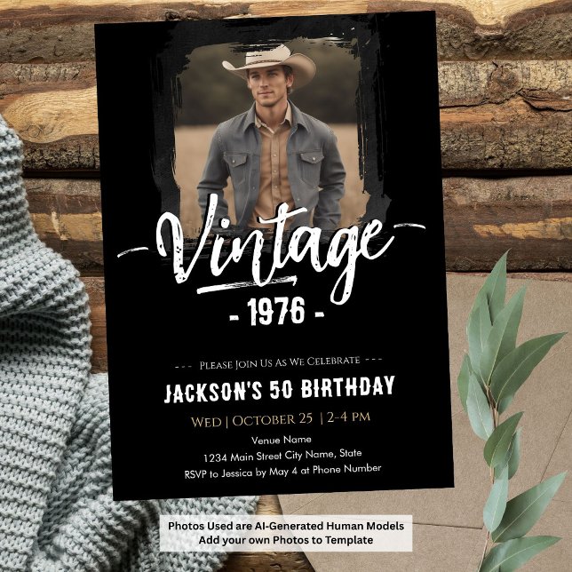 Vintage 50-årsdag inbjudningar (Skapare uppladdad)