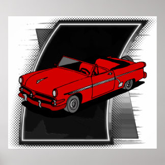 Vintage 50-bilsPoster Poster