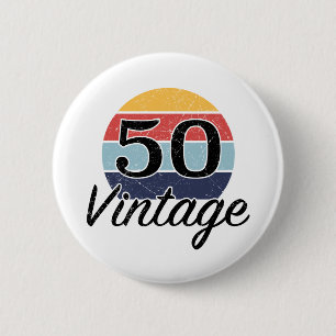 Vintage 50:e födelsedagsdagen knapp