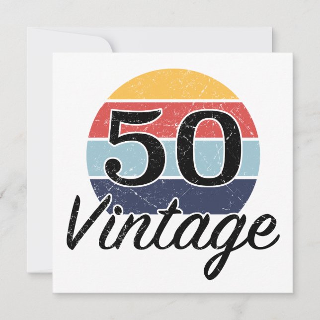 Vintage 50:e födelsedagsdagen kort (Framsida)