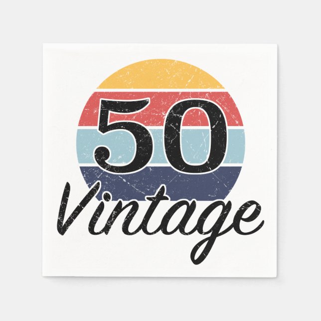 Vintage 50:e födelsedagsdagen pappersservett (Framsidan)