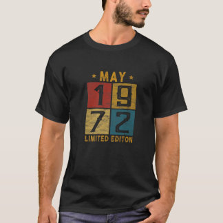 Vintage 50 Födelsedagen maj 1972, född 1972, 50 år T Shirt